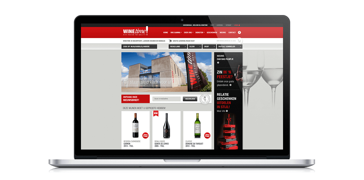 Webshop Winetime - Webdesign Weblounge Bruges